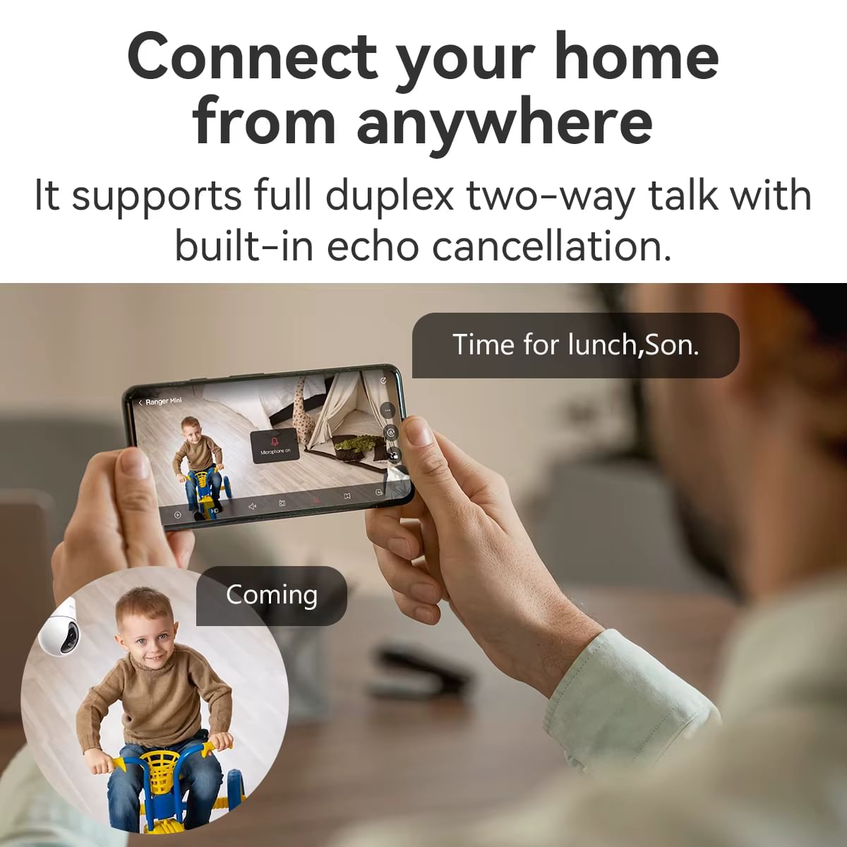 IMOU Ranger Mini 5MP Wi-Fi IP камера – 360° відеоспостереження з детекцією людини, кольоровим нічним баченням і двостороннім зв’язком