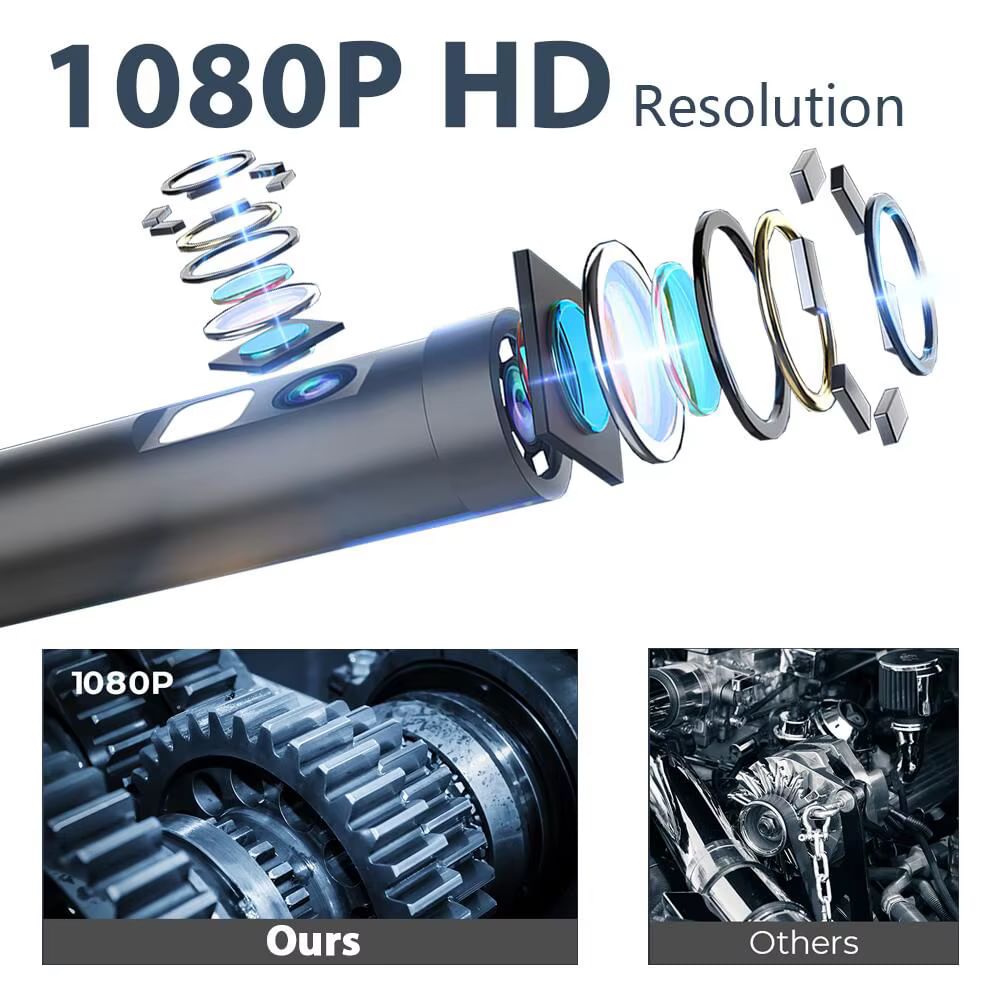 KERUI W300 Dual Lens індустріальний ендоскоп | 2MP, IP67, 7.9мм, Wi-Fi / Type-C / iOS сумісність