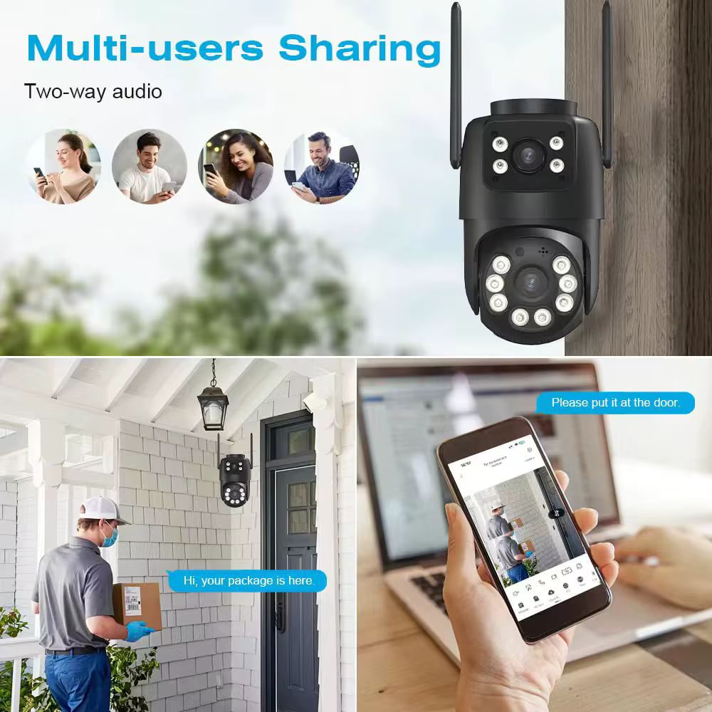 BELIA 4K 8MP Wi-Fi Камера Спостереження з Подвійним Об’єктивом, AI-Виявленням і PTZ Zoom