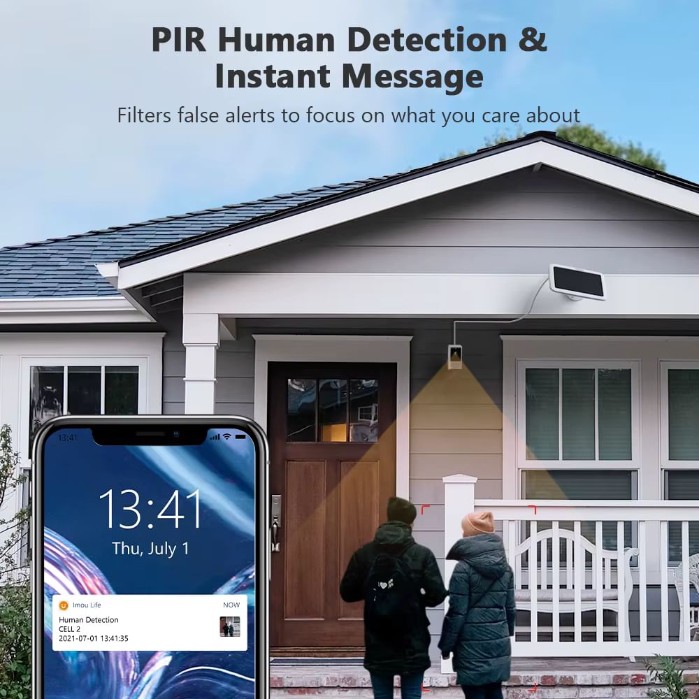 IMOU Cell 2 - 4MP перезаряджувана Wi-Fi камера з підтримкою 5G, PIR детекцією людини та кольоровим нічним баченням