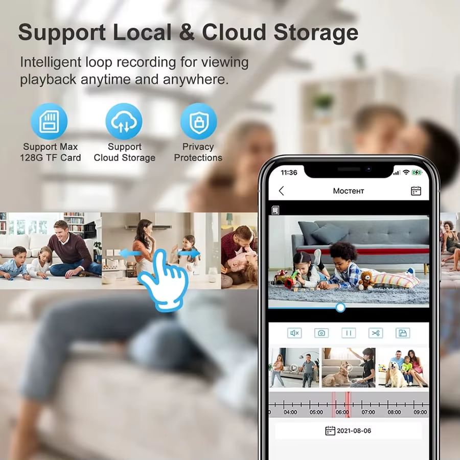 Лампова Wi-Fi камера E27 2MP з кольоровим нічним баченням та автоматичним стеженням за людиною