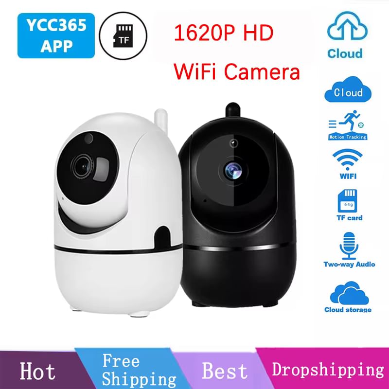 Clodrain YCC365 Plus 2MP WiFi камера | Автостеження, нічне бачення, двосторонній зв’язок, підтримка Android/iOS