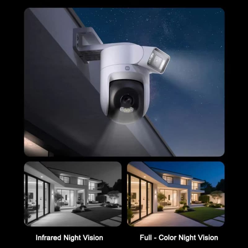 Оригінальна XIAOMI Outdoor Camera 4 Dual 5MP 3K - розумна зовнішня Wi-Fi камера з AI виявленням, двома лінзами, кольоровим нічним баченням та IP66