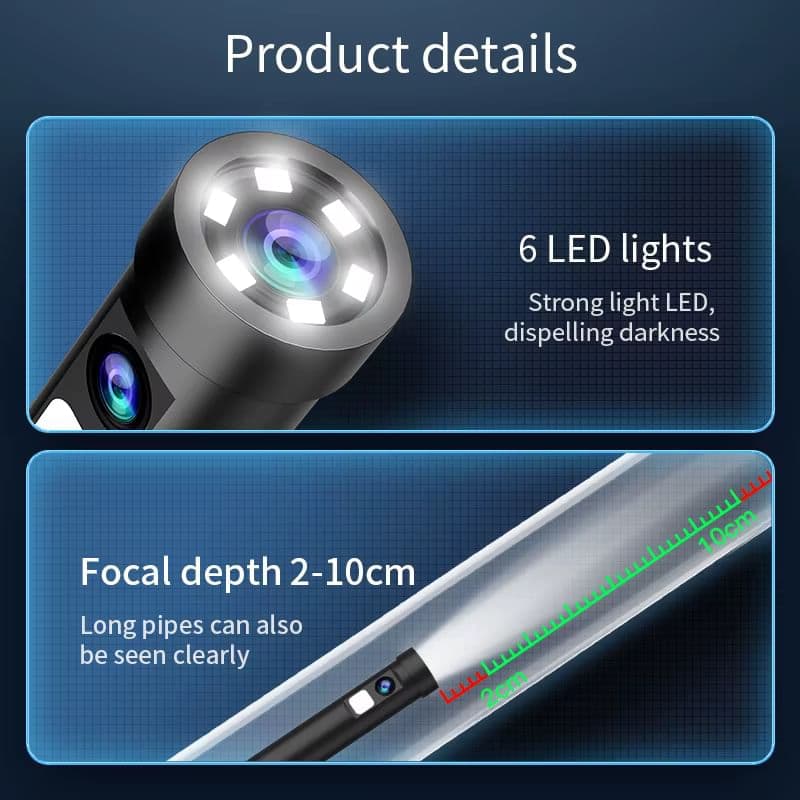 INSKAM Endoscope 3-в-1 камера для огляду труб - водонепроникна USB/Type-C/Lightning міні-камера для iPhone та Android