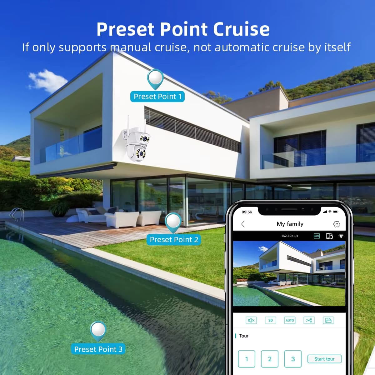 4K 8MP Wi-Fi Камера Спостереження з Подвійним Об’єктивом і AI-Відстеженням Руху