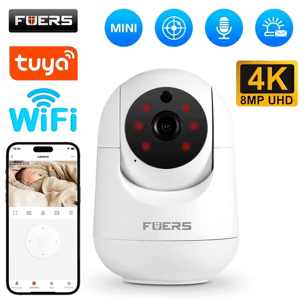 Fuers 5MP WiFi камера Tuya Smart | Автостеження, кольорове нічне бачення, двосторонній звʼязок, 128ГБ памʼять
