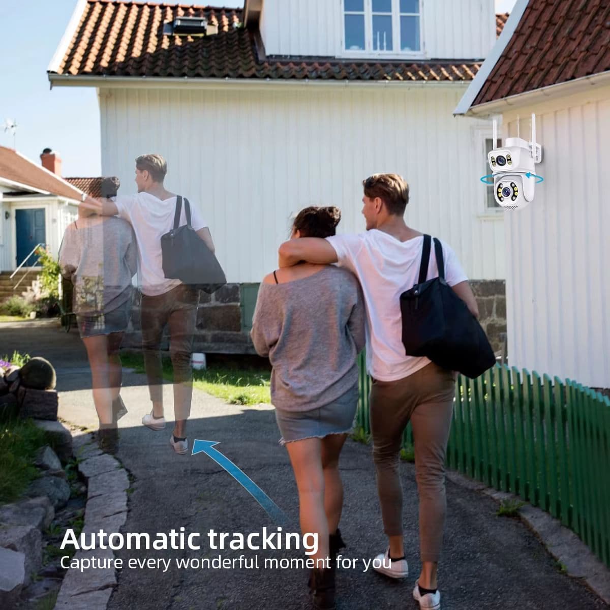 4K 8MP Wi-Fi Камера Спостереження з Подвійним Об’єктивом і AI-Відстеженням Руху