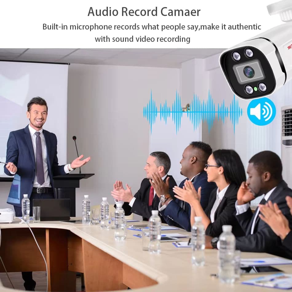 SIMICAM 4K 8MP POE IP-камера | H.265, нічне бачення 30м, мікрофон, водонепроникна IP66