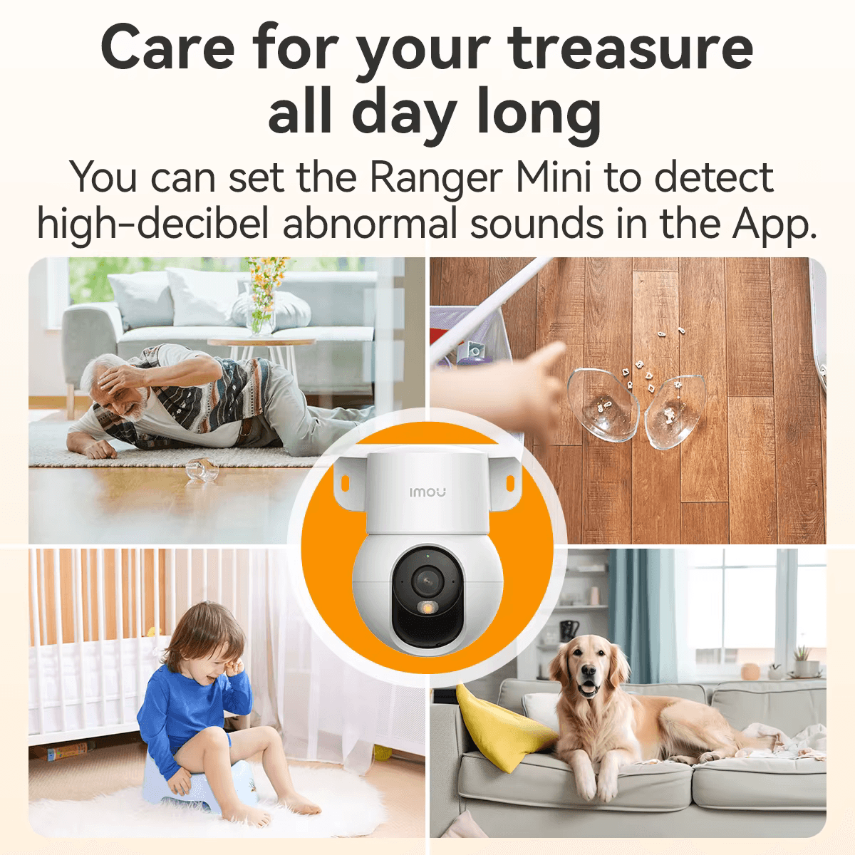 IMOU Ranger Mini 5MP Wi-Fi IP камера – 360° відеоспостереження з детекцією людини, кольоровим нічним баченням і двостороннім зв’язком