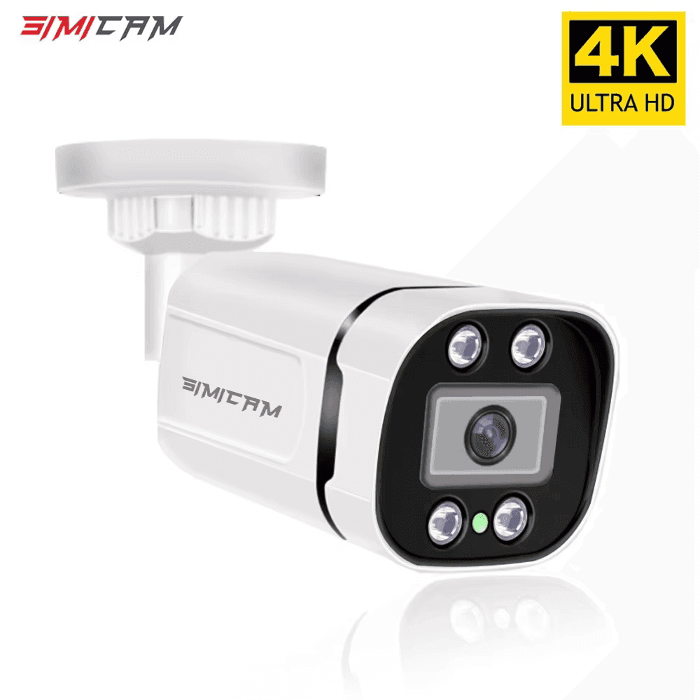 SIMICAM 4K 8MP POE IP-камера | H.265, нічне бачення 30м, мікрофон, водонепроникна IP66