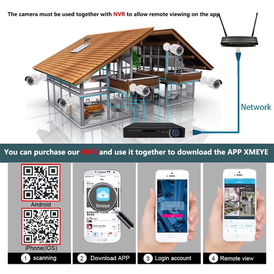 SIMICAM 4K 8MP POE IP-камера | H.265, нічне бачення 30м, мікрофон, водонепроникна IP66