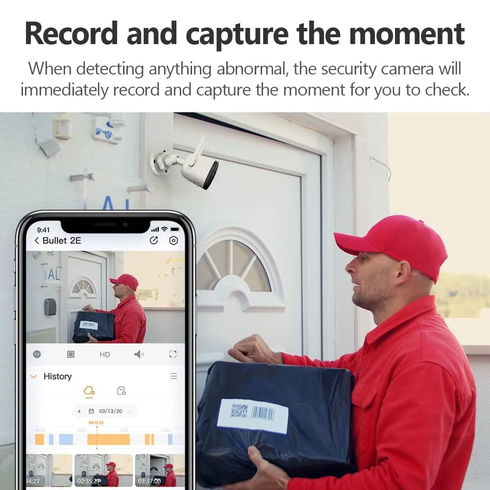 IMOU Bullet 2E 5MP 3K Wi-Fi Камера Спостереження з Підсвіткою, AI-Виявленням і Захистом IP67