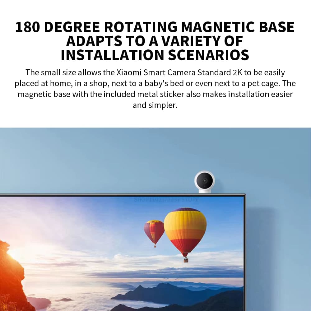 XIAOMI Smart IP Camera Standard Edition 2K | Wi-Fi, нічне бачення, двосторонній аудіозв’язок, AI-детекція, магнітна база