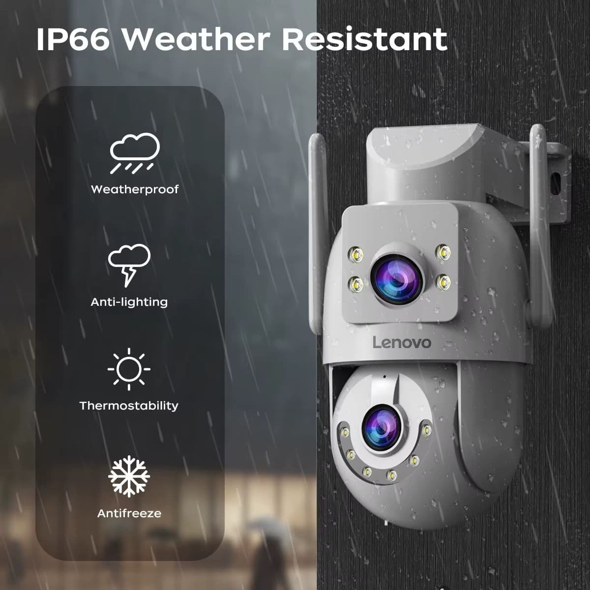 Lenovo 4K Wi-Fi камера спостереження 5G, подвійна лінза, PTZ, авто-трекінг, аудіо та кольорове нічне бачення