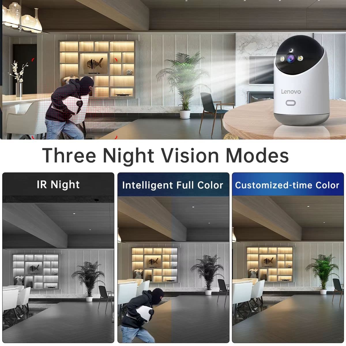 Lenovo 3K WiFi Smart Camera - домашня IP-камера з автотрекінгом, кольоровим нічним баченням і підтримкою 2.4/5G Wi-Fi