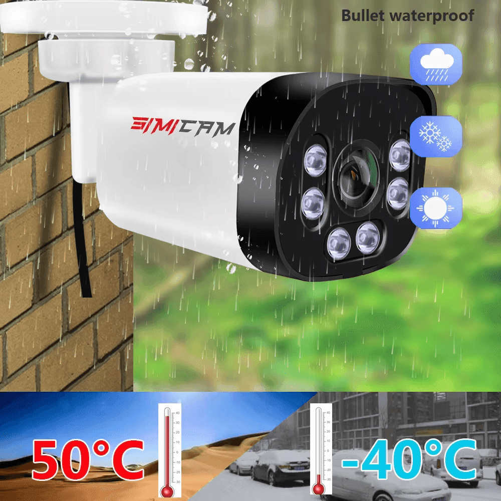 SIMICAM 8MP 4K POE IP-камера | H.265, інфрачервоне нічне бачення, мікрофон, HDR, IP67