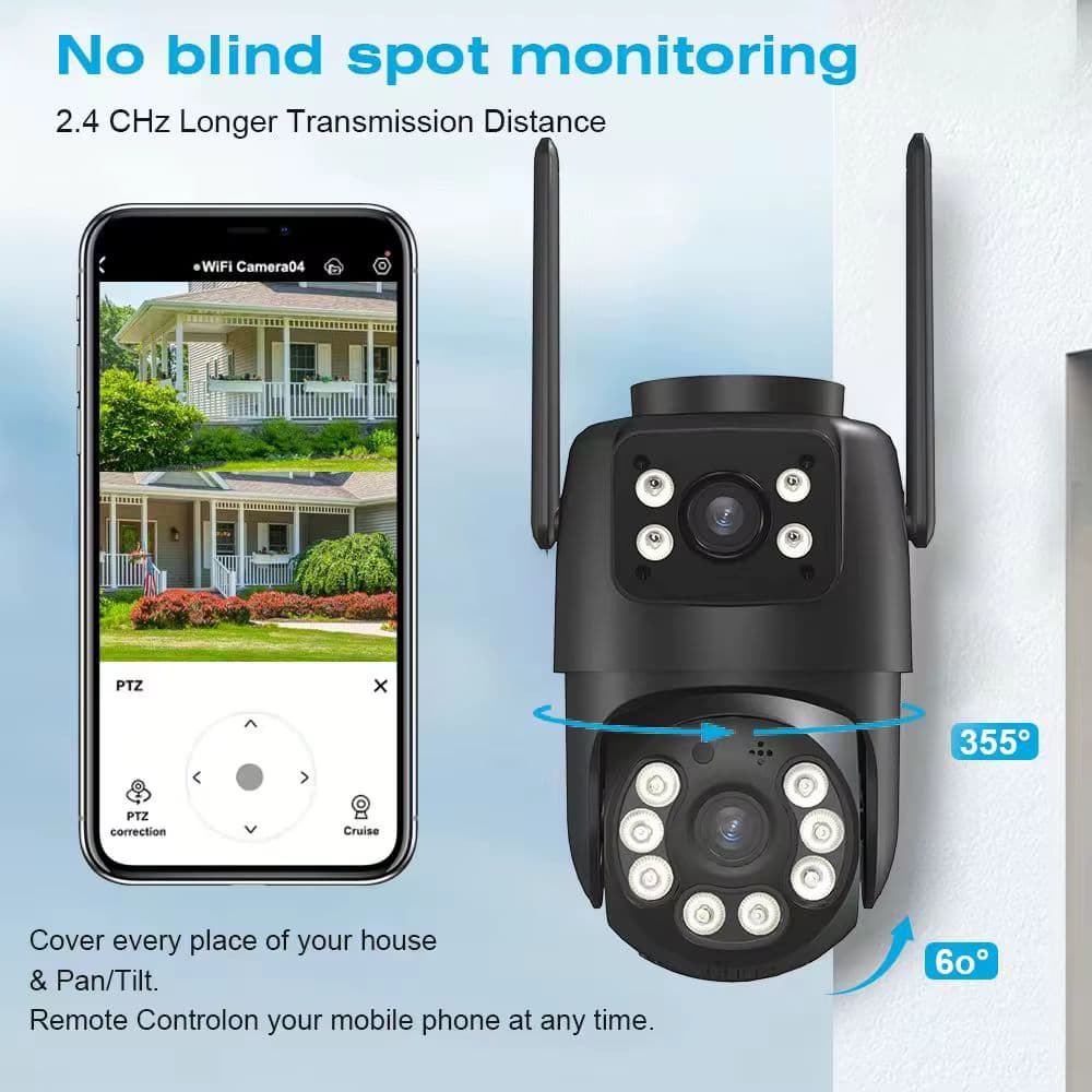 BELIA 4K 8MP Wi-Fi Камера Спостереження з Подвійним Об’єктивом, AI-Виявленням і PTZ Zoom